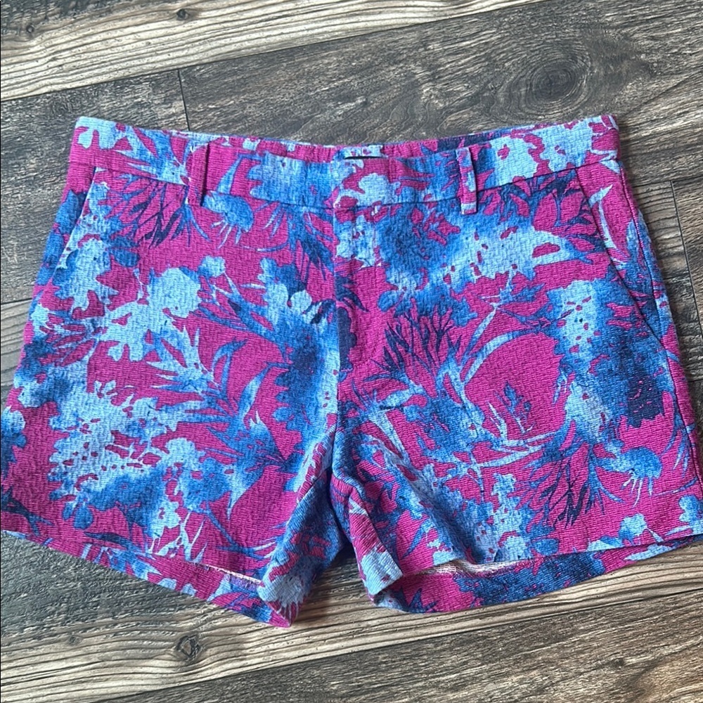 Floral Patterned Shorts in Pink and Blue